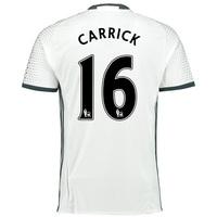 manchester united third shirt 2016 17 with carrick 16 printing white