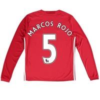 Manchester United Home Shirt 2016-17 - Kids - Long Sleeve with Marcos, Red