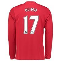 Manchester United Home Shirt 2016-17 - Long Sleeve with Blind 17 print, Red