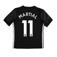 Manchester United Away Shirt 2017-18 - Kids with Martial 11 printing, Black