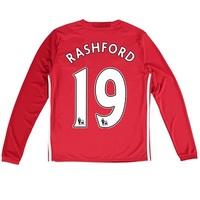Manchester United Home Shirt 2016-17 - Kids - Long Sleeve with Rashfor, Red