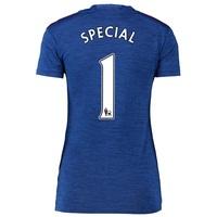 Manchester United Away Shirt 2016-17 - Womens with Special 1 printing, Blue