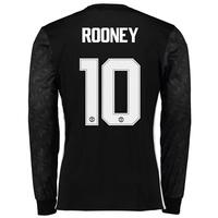 Manchester United Away Cup Shirt 2017-18 - Long Sleeve with Rooney 10, Black
