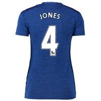 manchester united away shirt 2016 17 womens with jones 4 printing blue