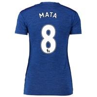 Manchester United Away Shirt 2016-17 - Womens with Mata 8 printing, Blue