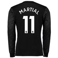 Manchester United Away Shirt 2017-18 - Long Sleeve with Martial 11 pri, Black