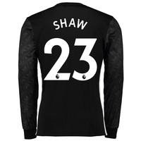 Manchester United Away Shirt 2017-18 - Long Sleeve with Shaw 23 printi, Black