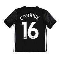 Manchester United Away Shirt 2017-18 - Kids with Carrick 16 printing, Black