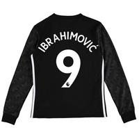 Manchester United Away Shirt 2017-18 - Kids - Long Sleeve with Ibrahim, Black