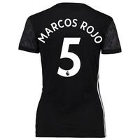 Manchester United Away Shirt 2017-18 - Womens with Marcos Rojo 5 print, Black