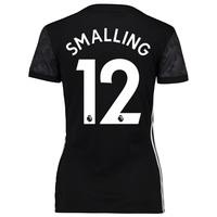 Manchester United Away Shirt 2017-18 - Womens with Smalling 12 printin, Black