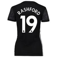 Manchester United Away Shirt 2017-18 - Womens with Rashford 19 printin, Black