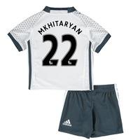 Manchester United Third Mini Kit 2016-17 with Mkhitaryan 22 printing, White