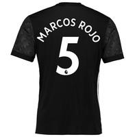 manchester united away shirt 2017 18 with marcos rojo 5 printing black