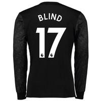 Manchester United Away Shirt 2017-18 - Long Sleeve with Blind 17 print, Black