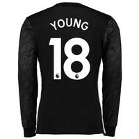 Manchester United Away Shirt 2017-18 - Long Sleeve with Young 18 print, Black