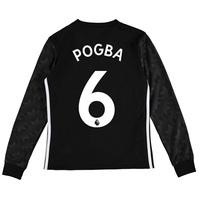 manchester united away shirt 2017 18 kids long sleeve with pogba 6 bla ...