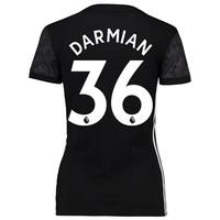 Manchester United Away Shirt 2017-18 - Womens with Darmian 36 printing, Black