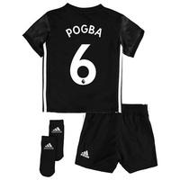 Manchester United Away Baby Kit 2017-18 with Pogba 6 printing, Black