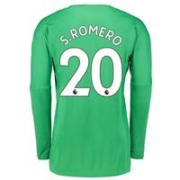 Manchester United Away Goalkeeper Shirt 2017-18 with S.Romero 20 print, Green