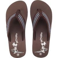 mad wax mens striped thong flip flops brown