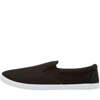 Mad Wax Mens Twin Gusset Canvas Pumps Black