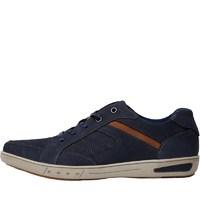 Mad Wax Mens Leather Lace Up Casual Shoes Navy