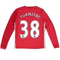 manchester united home shirt 2016 17 kids long sleeve with tuanzeb red