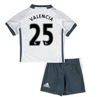 Manchester United Third Mini Kit 2016-17 with Valencia 25 printing, White