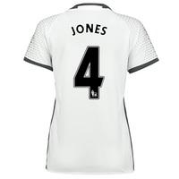 manchester united third shirt 2016 17 womens with jones 4 printing whi ...