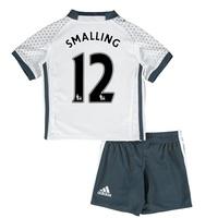 Manchester United Third Mini Kit 2016-17 with Smalling 12 printing, White