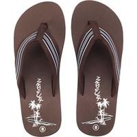 Mad Wax Mens Striped Thong Flip Flops Brown