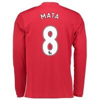 Manchester United Home Shirt 2016-17 - Long Sleeve with Mata 8 printin, Red