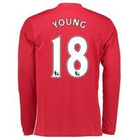 Manchester United Home Shirt 2016-17 - Long Sleeve with Young 18 print, Red