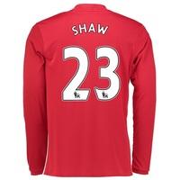 manchester united home shirt 2016 17 long sleeve with shaw 23 printi r ...