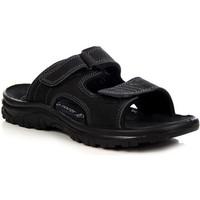 Marco Tozzi Czarne Skórzane NA Rzepy 1740028 men\'s Flip flops / Sandals (Shoes) in black
