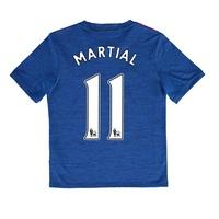 Manchester United Away Shirt 2016-17 - Kids with Martial 11 printing, Blue