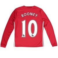 manchester united home shirt 2016 17 kids long sleeve with rooney red