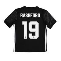 Manchester United Away Cup Shirt 2017-18 - Kids with Rashford 19 print, Black