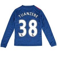 Manchester United Away Shirt 2016-17 - Kids - Long Sleeve with Tuanzeb, Blue