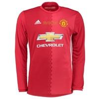 Manchester United Home Shirt 2016-17 - Long Sleeve with Europa Final E, Red