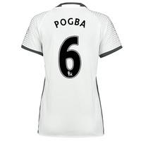 Manchester United Third Shirt 2016-17 - Womens with Pogba 6 printing, White