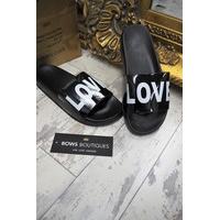 maybel love slogan patent sliders