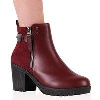 Maxine Chelsea Boots Pu/Faux Suede, Bordeaux