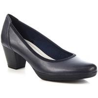 Marco Tozzi Granatowe Skórzane Platforma 2242028 women\'s Court Shoes in black