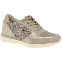 Marco Tozzi Lederberg Womens Casual Trainers women\'s Shoes (Trainers) in BEIGE