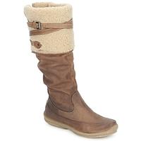 manas fold down womens high boots in brown