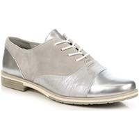 Marco Tozzi Szarosrebrne Jazzówki Skórzane 2320728 women\'s Smart / Formal Shoes in Silver