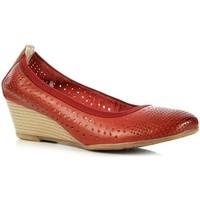 Marco Tozzi Skórzane Czerwone A?urowe 2250026 women\'s Court Shoes in red