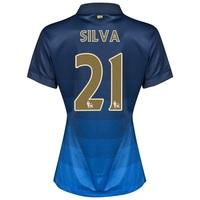 Manchester City Away Shirt 2014/15 - Womens with Silva 21 printing, Black